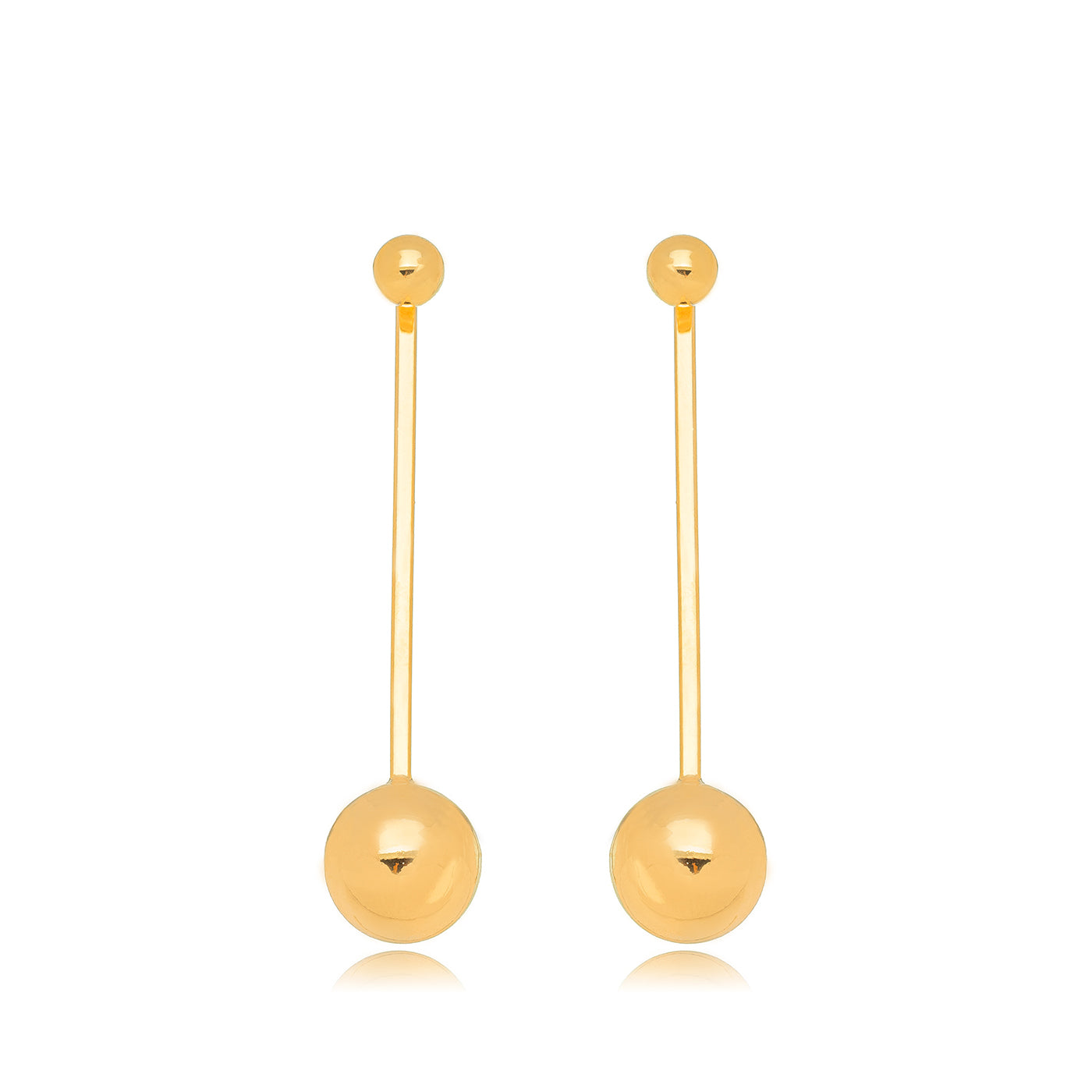 Ball Drop Jacket Earrings - 18k Gold Plated