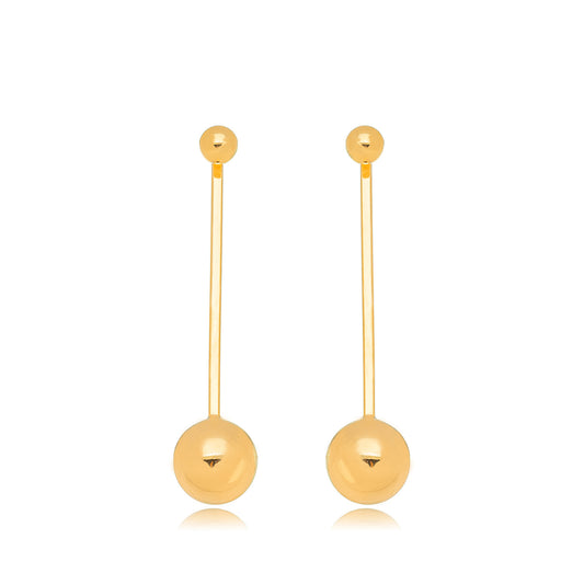 Ball Drop Jacket Earrings - 18k Gold Plated