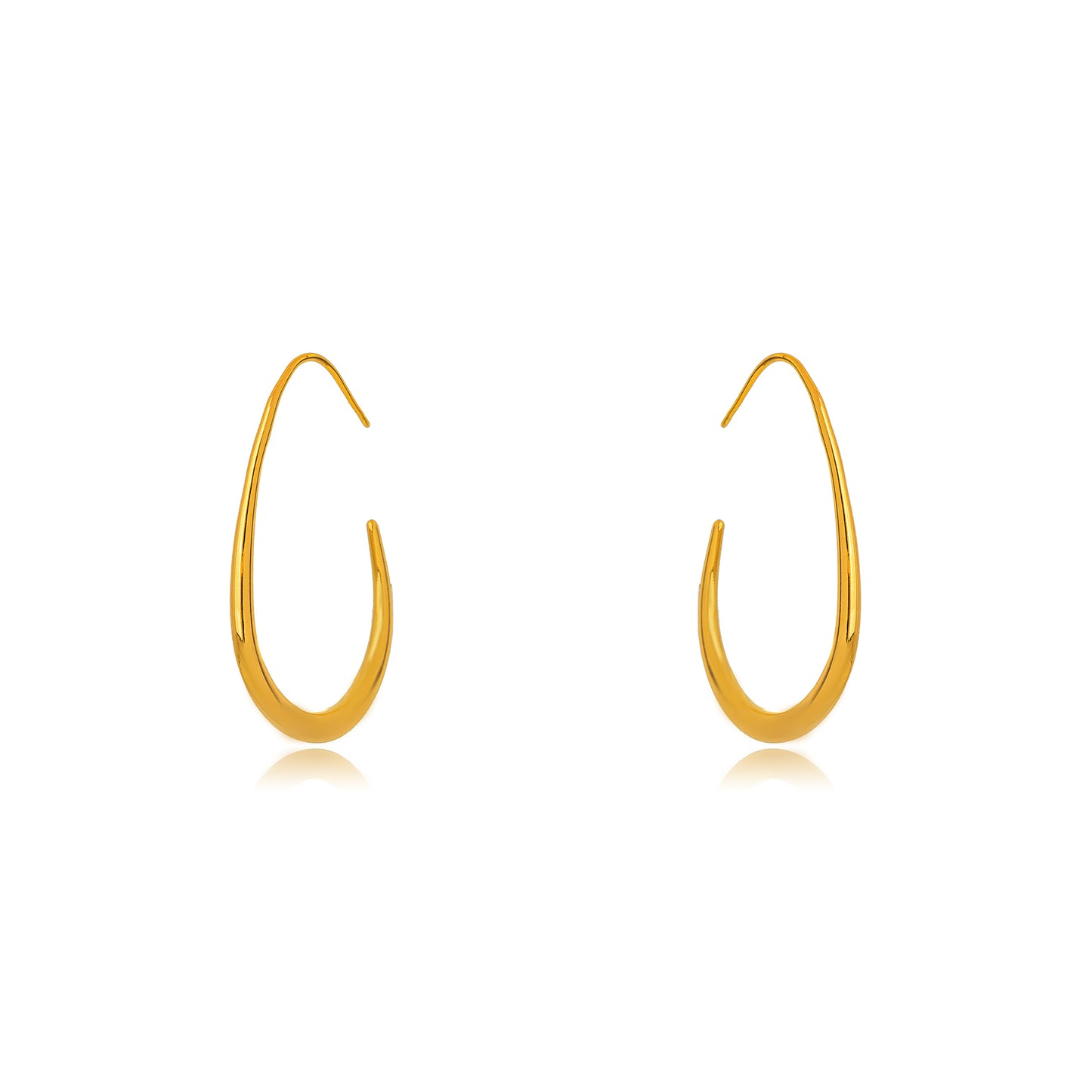 Plain Hoop Earrings - 18k Gold Plated