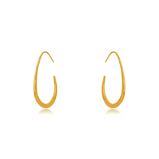 Plain Hoop Earrings - 18k Gold Plated