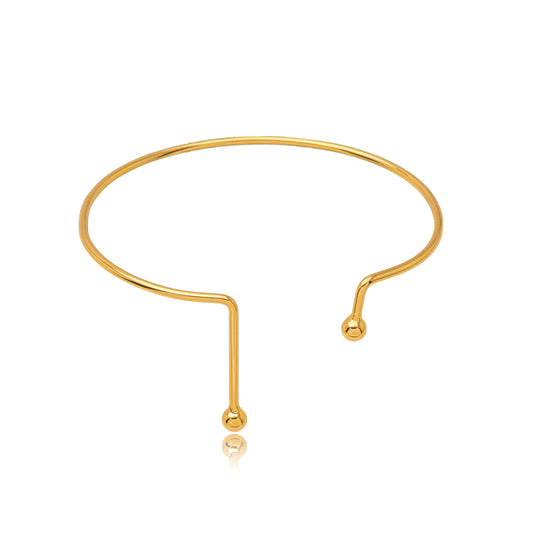 18k Gold Plated Open Adjustable Bracelet / Open Bangle