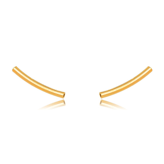 Smooth Tube Earrings - 18k Gold Plated