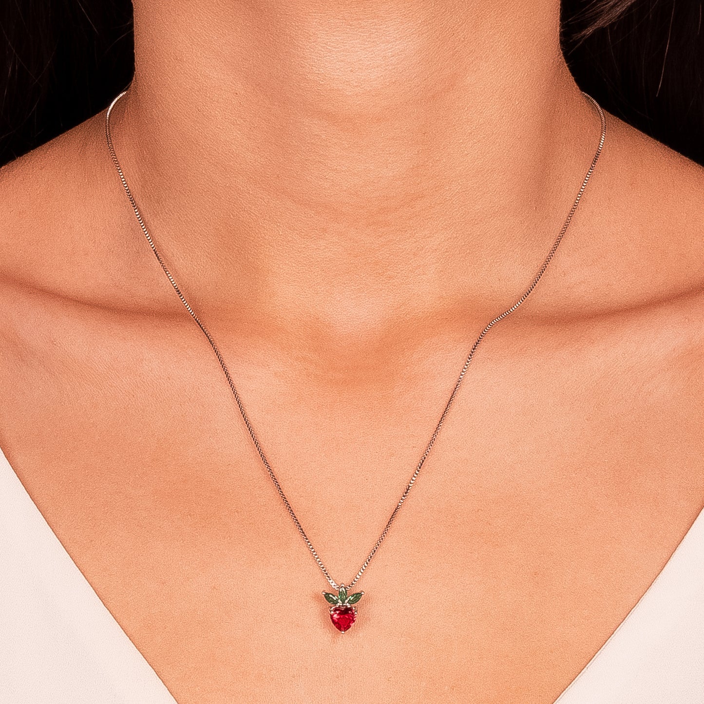 Strawberry Crystal Necklace