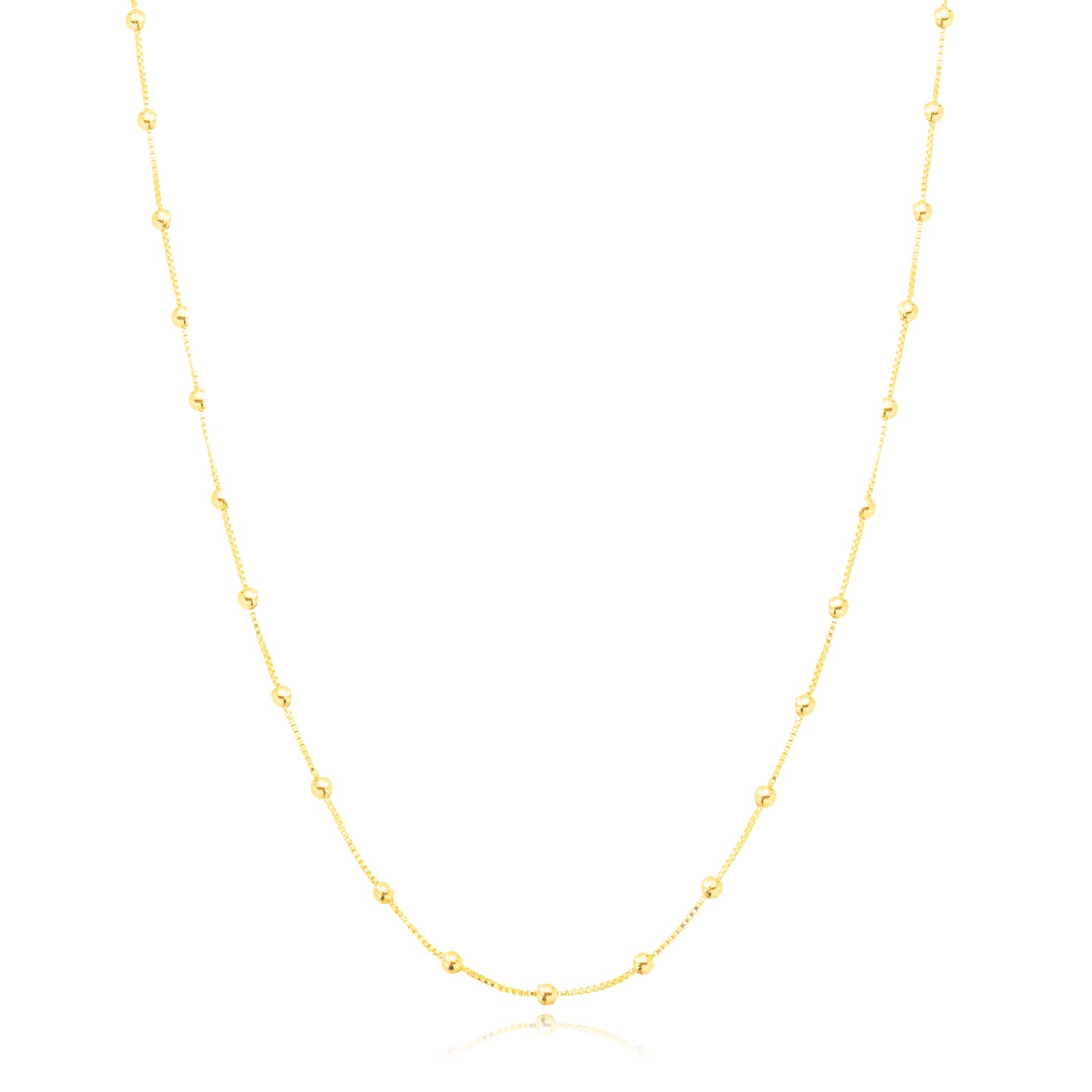 Flat Ball Chain Choker - 18k Gold Plated