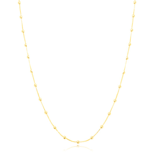 Flat Ball Chain Choker - 18k Gold Plated