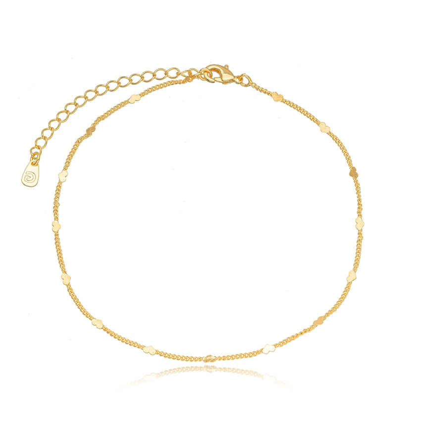 18k Gold Plated Plain Plate Heart Bracelet