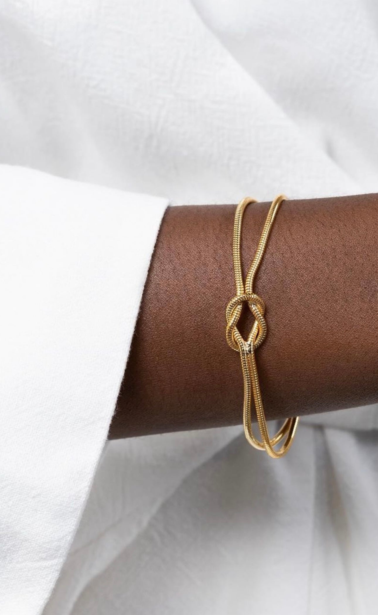 Chunky Mesh Knot Bracelet - 18k Gold Plated