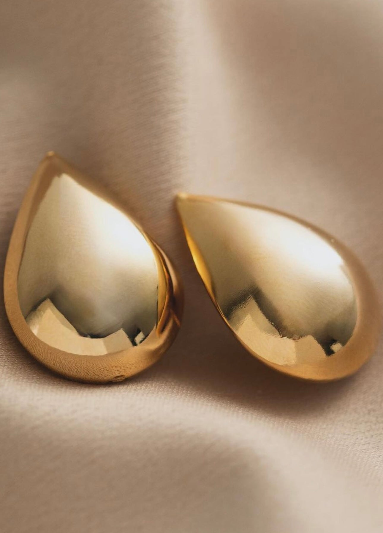 18k Gold Plated Chunky Tear Drop Earrings