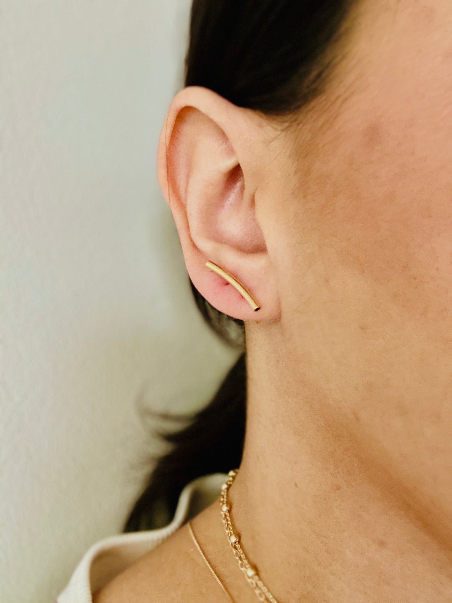 Smooth Tube Earrings - 18k Gold Plated