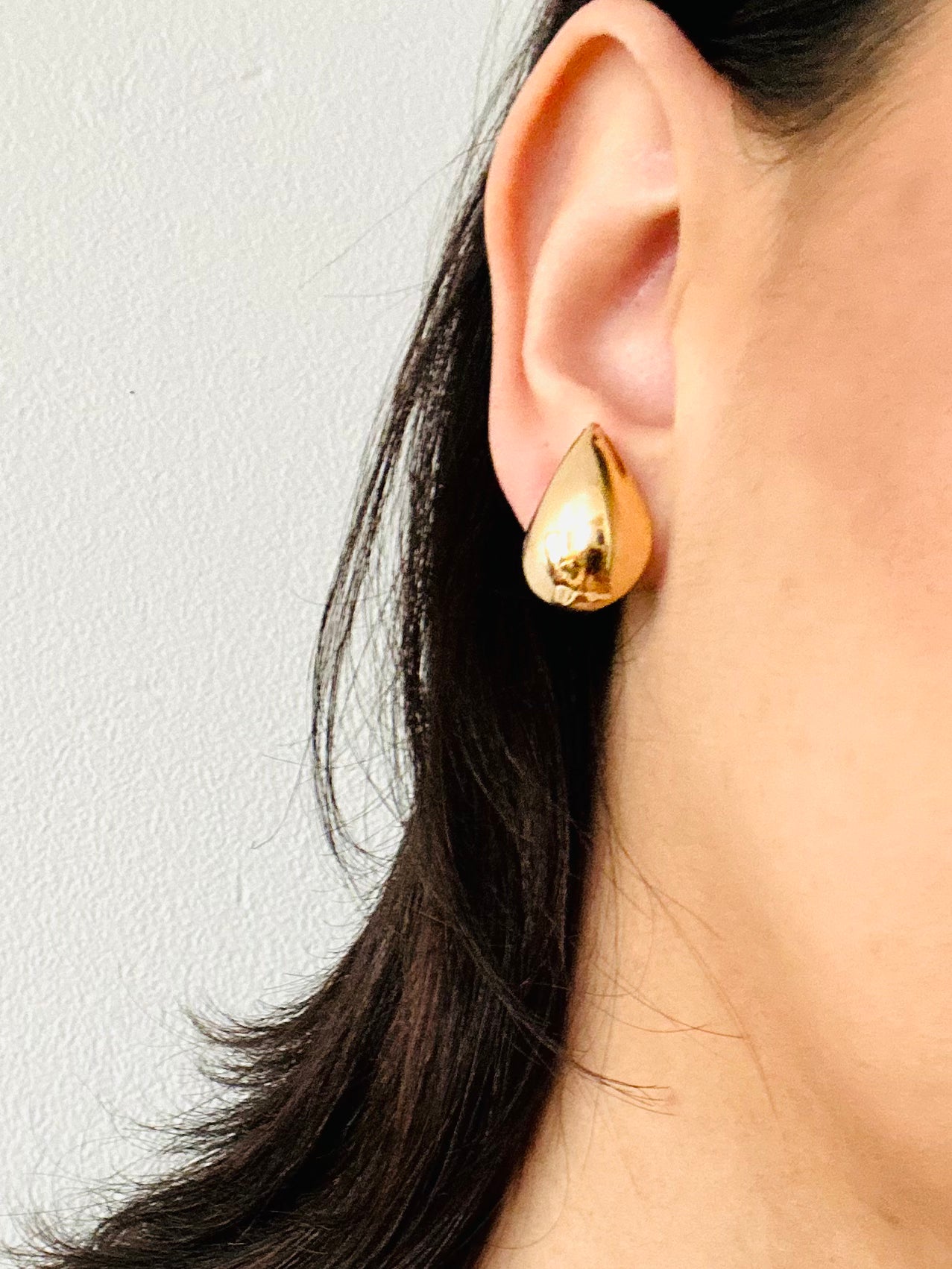 18k Gold Plated Chunky Tear Drop Earrings