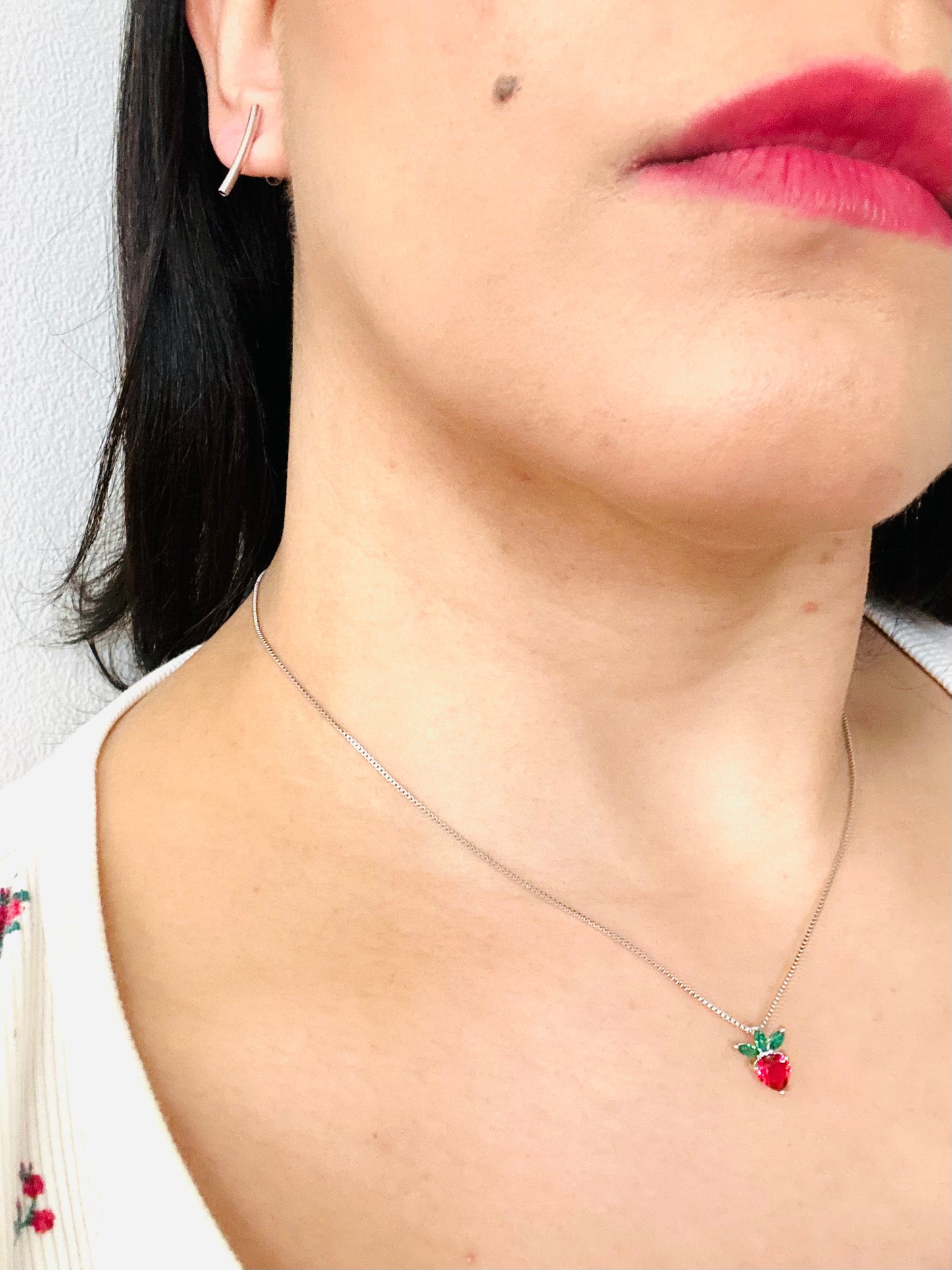 Strawberry Crystal Necklace