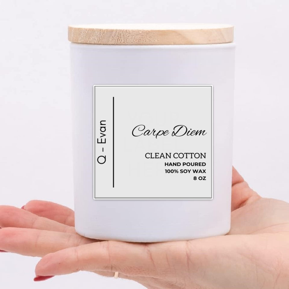 Carpe Diem - Luxurious 8 oz Candle - CLEAN COTTON