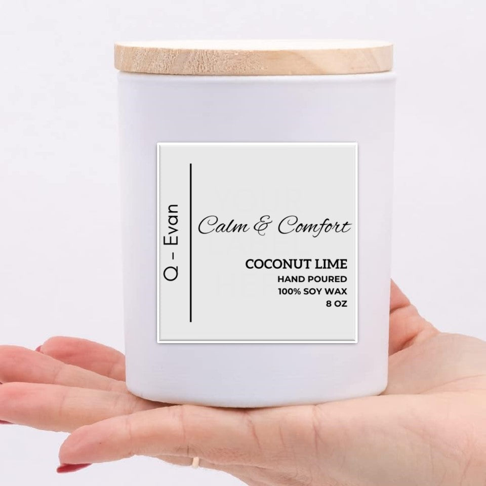 Calm & Comfort - Luxurious 8 oz Candle - COCONUT LIME