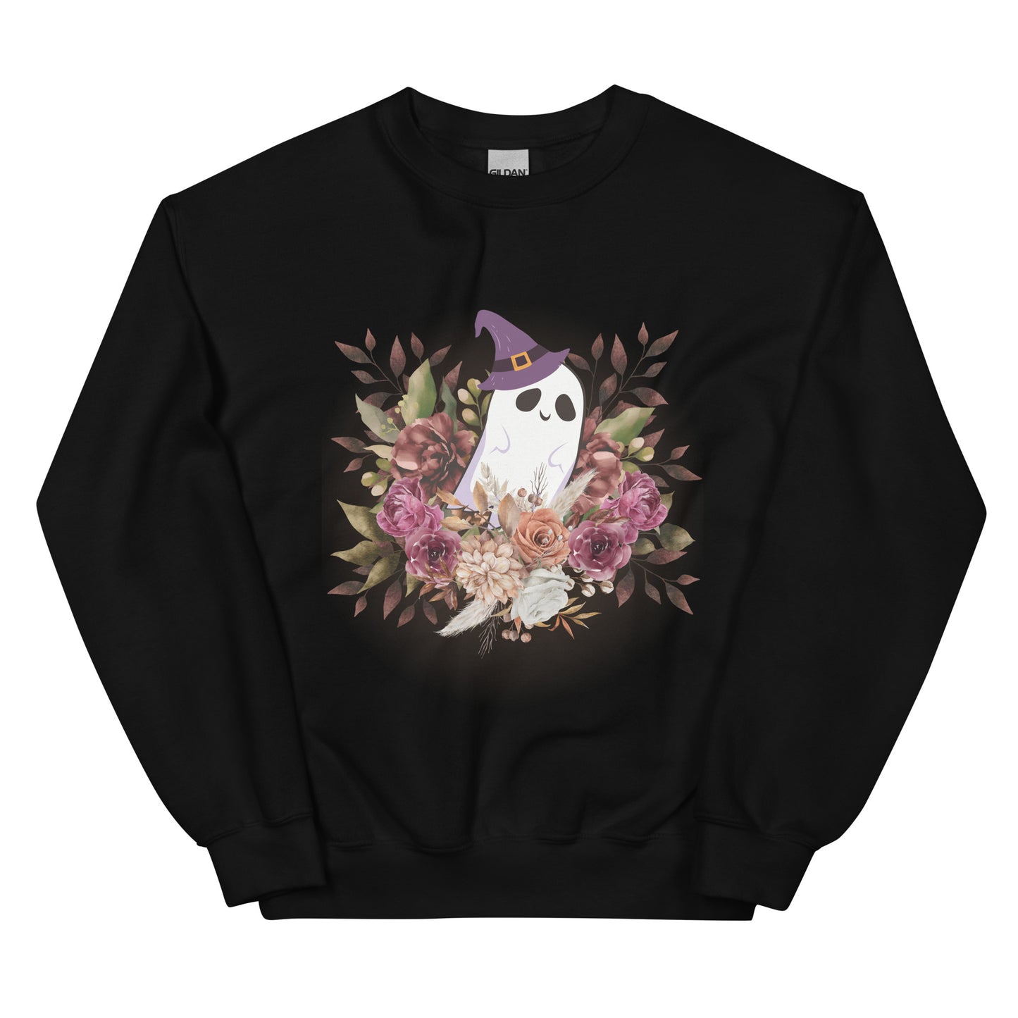 Floral Cute Ghost Sweatshirt / Halloween Sweatshirt / Fall Outfit / Spooky Season / Unisex Sweatshirt