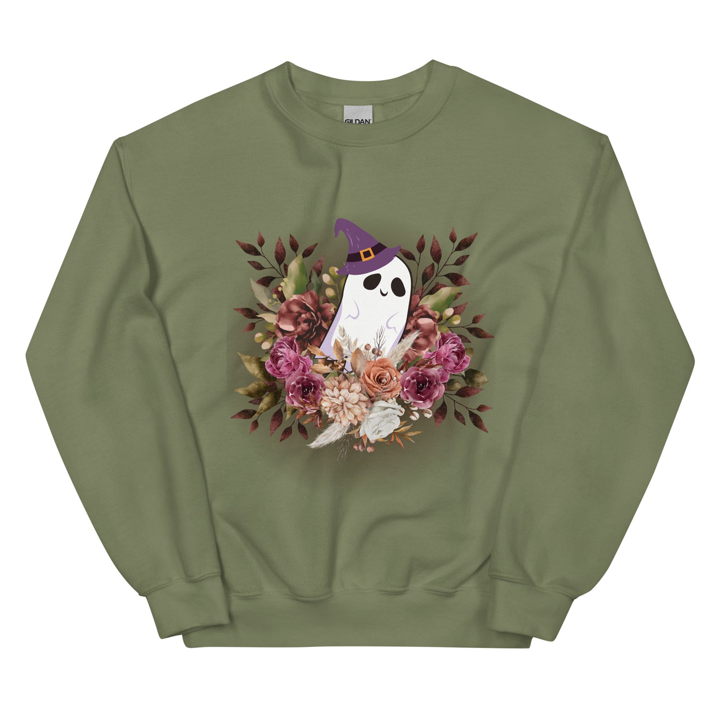 Floral Cute Ghost Sweatshirt / Halloween Sweatshirt / Fall Outfit / Spooky Season / Unisex Sweatshirt