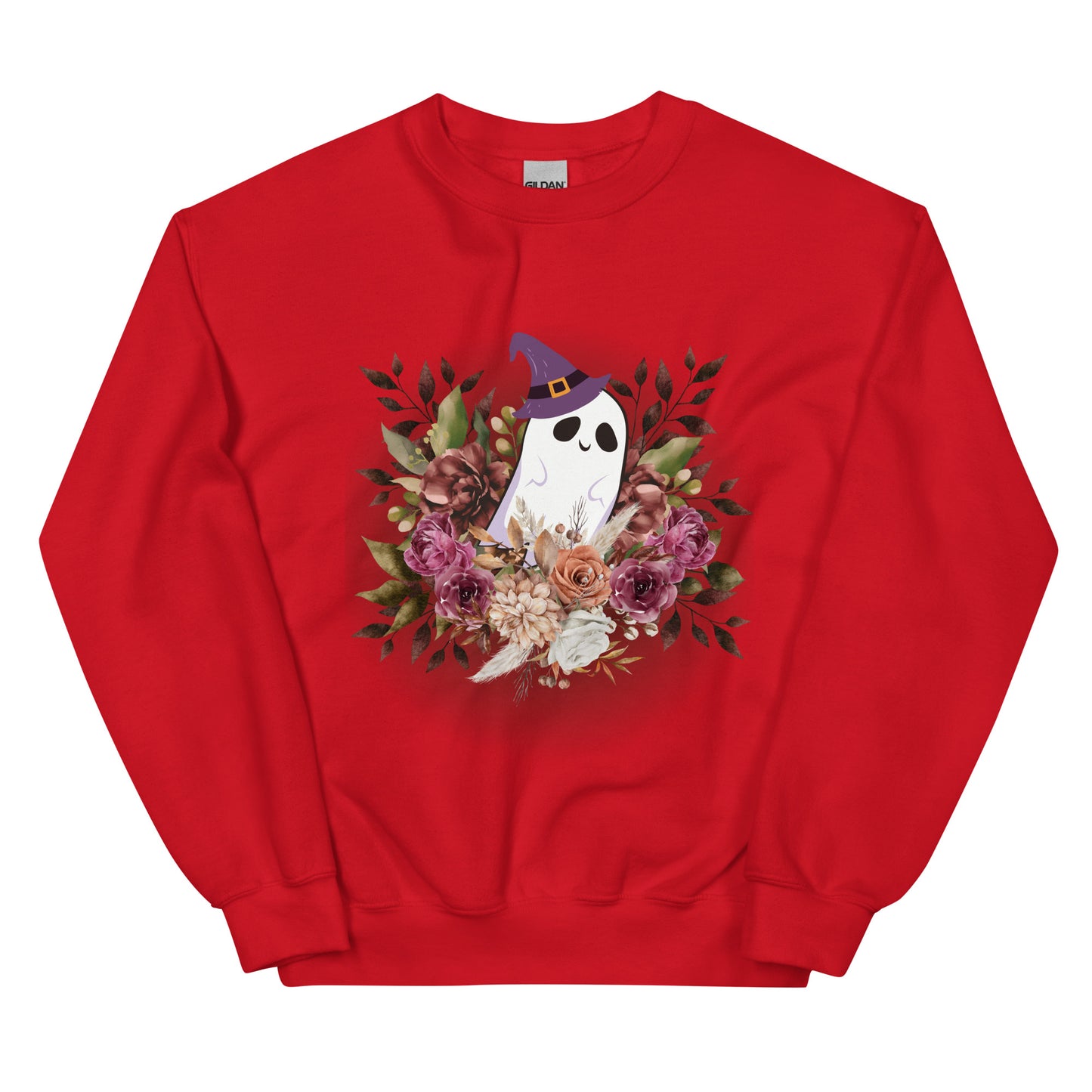 Floral Cute Ghost Sweatshirt / Halloween Sweatshirt / Fall Outfit / Spooky Season / Unisex Sweatshirt