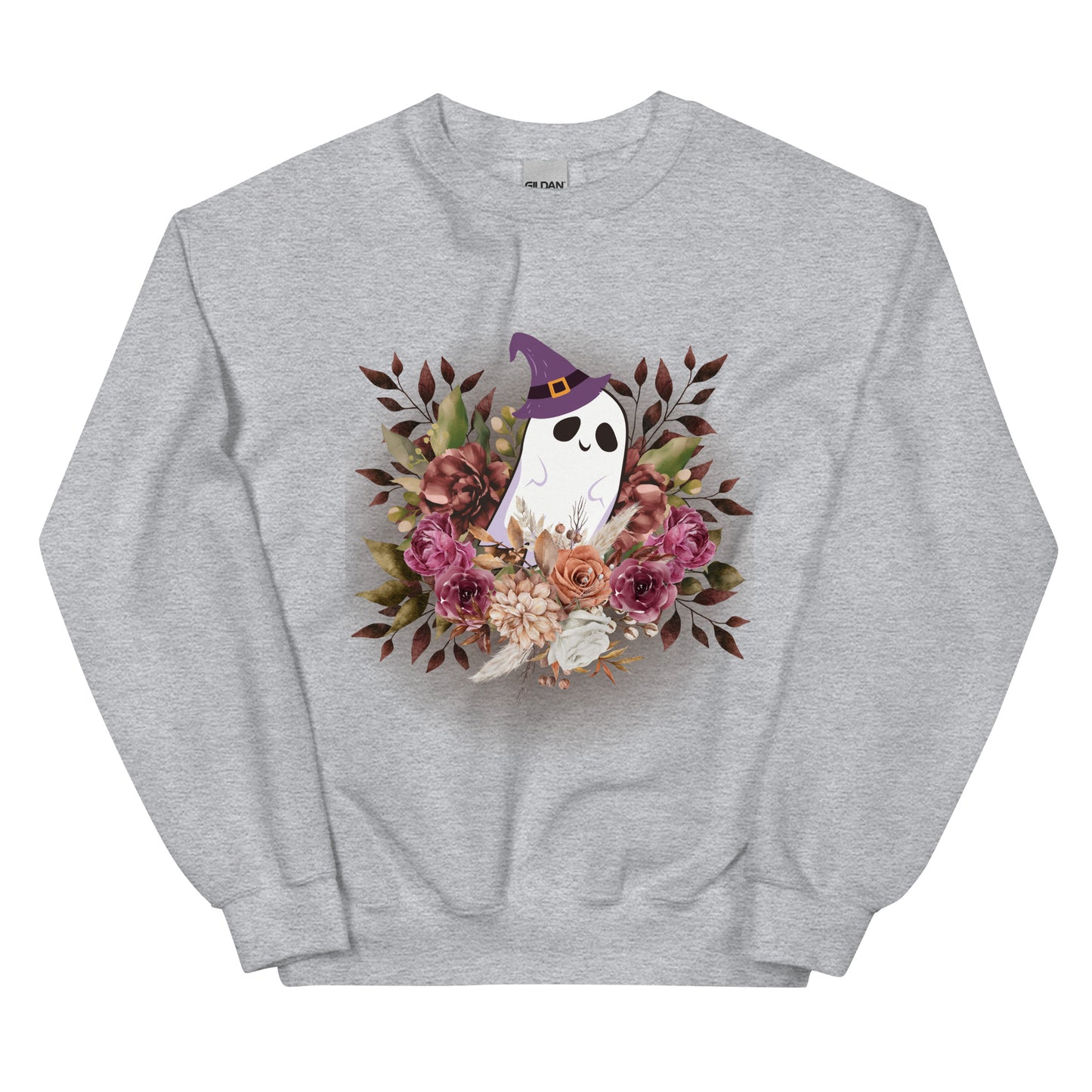 Floral Cute Ghost Sweatshirt / Halloween Sweatshirt / Fall Outfit / Spooky Season / Unisex Sweatshirt